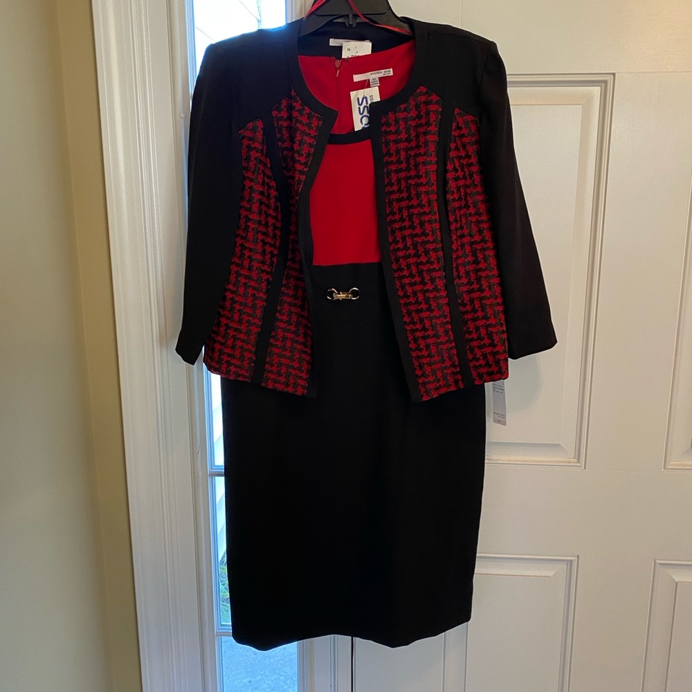 NWT Studio One Red and Black Dress Suit